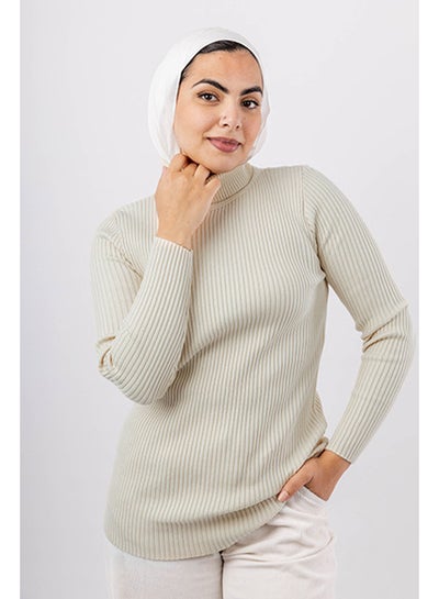 Buy Fine Mini Ribbed Pullover | Free Size | CreamBeige in Egypt
