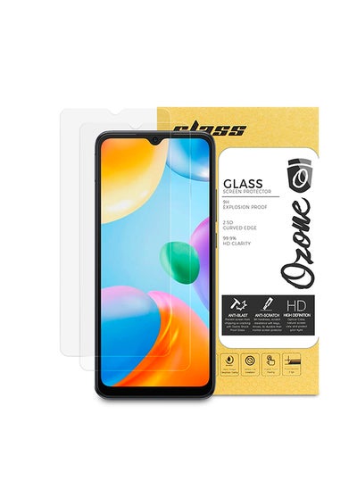 Buy Tempered Glass Screen Protector Compatible for Redmi 10C 2 Per Pack Full Coverage 9H Hardness Anti-Scratch Case Friendly Screen Guard in UAE