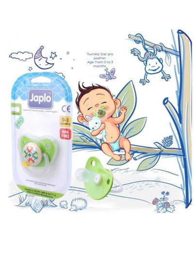 Buy Japlo Pro new born 0-3 M  soother (Pacifier with cover & Glow In The Dark) in Egypt