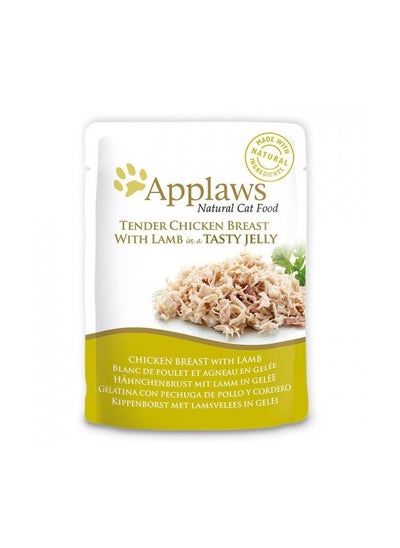 Buy Applaws Chicken with Lamb in Jelly Adult Wet Cat Food 70g X 16 Pouch In 1 Box in UAE