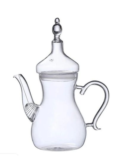 Buy Heat Resistant Borosilicate Arabic Style Glass Teapot Clear 1000ml in Saudi Arabia