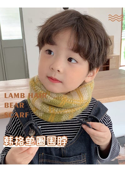 Buy Kids Winter Knit Scarf Plaid Warm Neck Gaiterfield grid green field grid green in Saudi Arabia