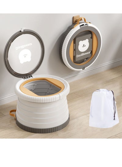 Buy Travel Potty for Toddlers, Portable and Foldable Potty Training Toilet Seat for Kids, Suitable for Boys and Girls, Ideal for Camping, Outdoor, and Indoor Use (Gray Orange) in UAE