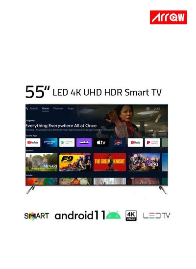 Buy Arrqw 55 Inch Led 4K UHD HDR Smart GOOGLE TV, With Wall Stand, RO-55LCS in Saudi Arabia