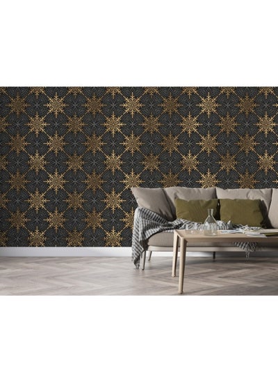 اشتري North Star Geometric Pattern Fabric Wallpaper Covers An Area ​​Up To 4.2Mx3M With Adhesive And Smoothing Tool في مصر