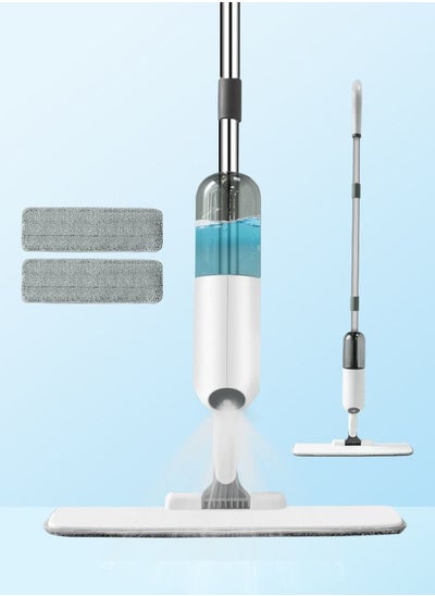 Buy Spray Mop with 2 Washable Microfiber Pads-Cleaning Mop with 350ML Refillable Water Tank-Ceramic Floor Mop for Home Kitchen in Saudi Arabia