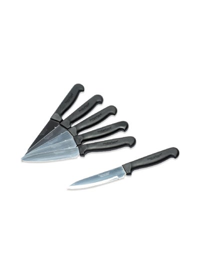 Buy 6-Pieces Mini Cook Knife Set Black and Silver 4 Inch 900-4-6S in Saudi Arabia