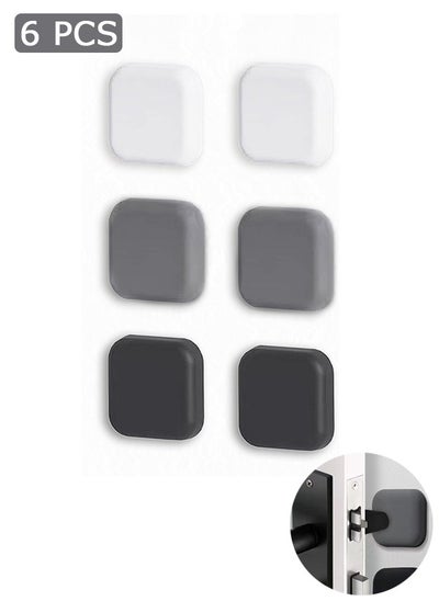 Buy 6 Pcs Door Stopper Wall Protector, Self-Adhesive Wall Shield, Wall Protector from Door Knobs (White, Gray, Black) in Saudi Arabia