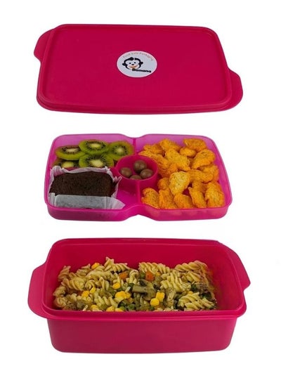 Buy Lunch box 1.5 liters divided into two floors (Red) in Egypt