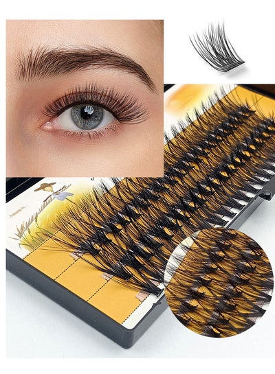 اشتري Individual Eyelashes Set 60 Individual Cluster Lashes 15mm DIY Eyelash Extension Natural Look Reusable Glue Bonded Black في الامارات