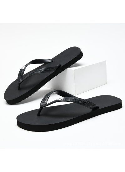 اشتري 2024 Summer Mens Flip Flops Lightweight Non-SlipBlack Black في السعودية