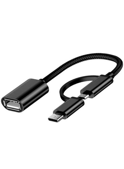 Buy 2 in 1 OTG Cable Micro USB Type C to USB 3.0 OTG Data Cable Adapter for Mobile Phone Laptop Tablet PC in Egypt