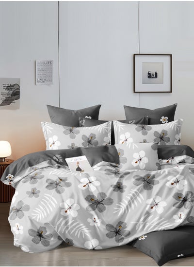 Buy Duvet Cover Set 6-Pcs King Size Printed Bed Set Fits (200x200 CM) With Fitted Sheet PillowSham And Pillow Cases (Without Filler),Star Dust in UAE