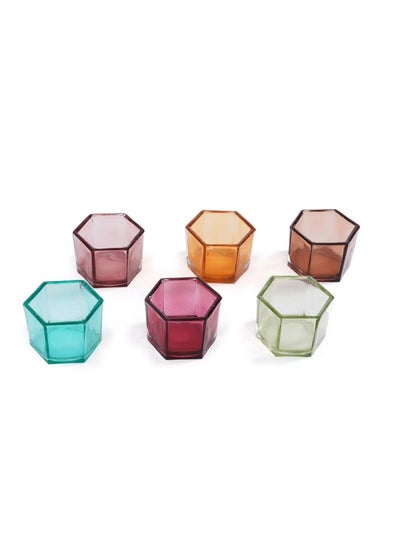 Buy Deepika 6-Piece Candle Holder D8X5cm-Clear in UAE