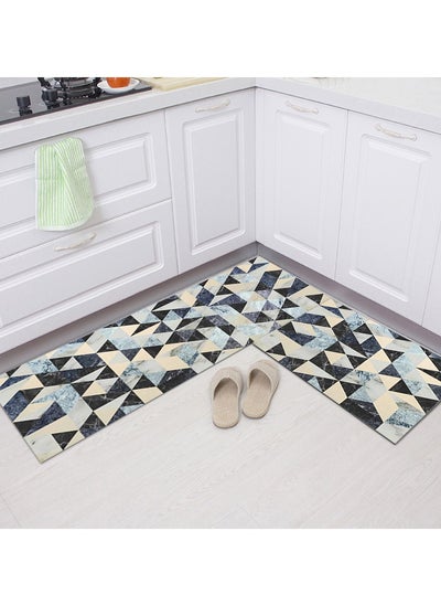 اشتري 2pcs Bath Kitchen floor Mats Waterproof Rugs Anti-slip Washable 40x60 + 40x120cm في الامارات