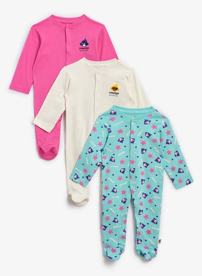 Buy Infant 3 Pack Assorted Sleepsuit in UAE
