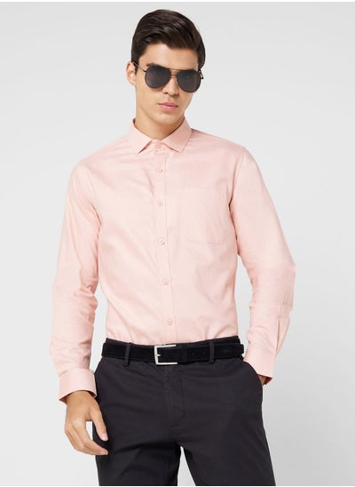 Buy Pure Cotton Formal Shirt With Full Sleeve & Semi Cutaway Collar in Saudi Arabia