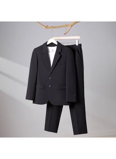 اشتري Mens Casual Blazer Wrinkle-Resistant Spring Business Suit JacketBlack Black في السعودية