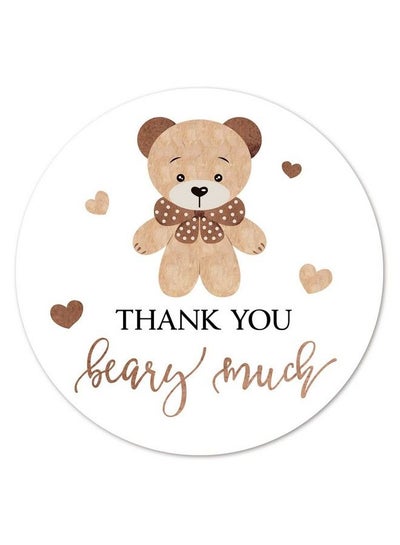 Buy Brown Bear Thank You Stickers 2 Inch Bear Boy Or Girl Baby Shower Birthday Party Labels 40Pack in UAE