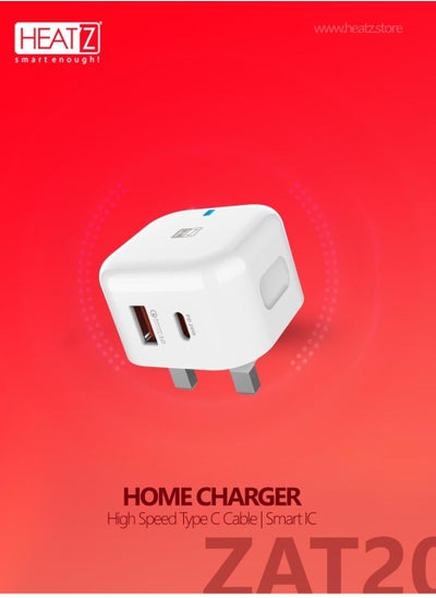 اشتري 20W Fast Charger PowerPort III 20W Cube Charger For iPhone 13/13 Mini/13 Pro/13 Pro Max/12, Galaxy, Pixel 4/3, iPad/ iPad mini, And More White With Type c Cable في السعودية