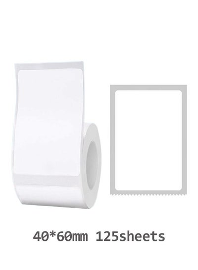 اشتري B21 / B1 / B3S ورق ملصقات حرارية مقاوم للماء لطباعة الباركود 40 * 60 مم أبيض في السعودية