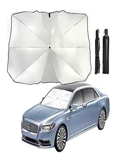 اشتري Goolsky Car Windshield Sun Shade Umbrella - Foldable Car Umbrella Sunshade Cover UV Block Car Front Window (Heat Insulation Protection) for Auto Windshield Covers | Small 49x25 في الامارات