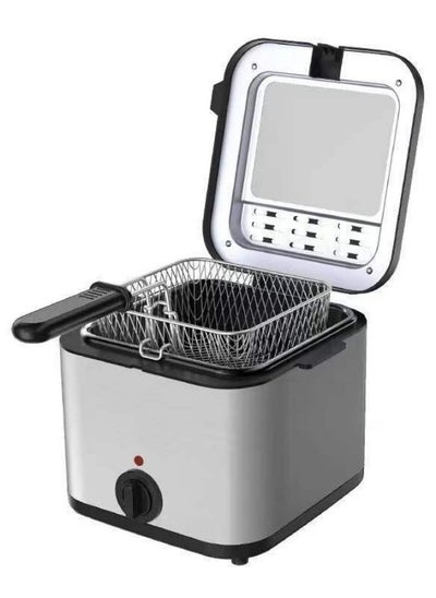 Buy Deep Fryer With Viewing Window Adjustable Temperature Control Non Stick Basket 2.5L 1000W  Silver in Saudi Arabia