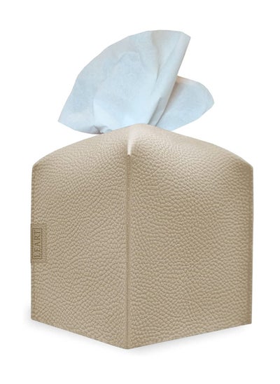 Buy Leather Tissue Box Cover (Camel Cube) in UAE