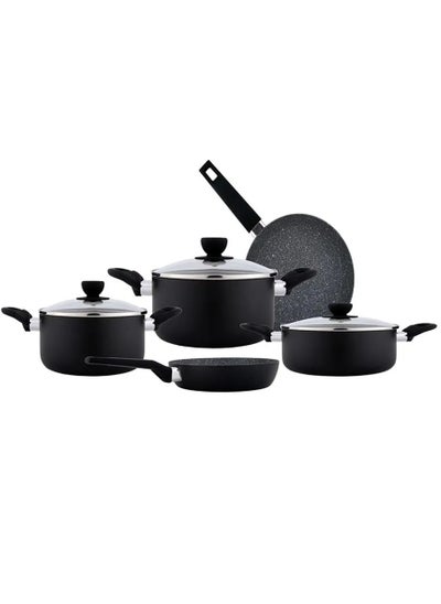 Buy Al Saif Amercook Lora 8-Piece Cookware Set (Black) in Saudi Arabia