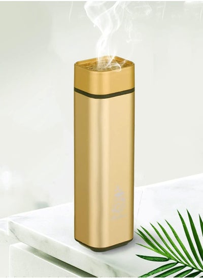 Buy USB Electronic Incense Burner Portable Arabic Incense Holder Mini Electric Aromatherapy Diffuser Muslim Bukhoor Aroma Burner,Gold in UAE