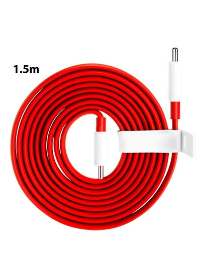 Buy Original Type-C Warp Charging Cable – Quick Charge PD, Dash Charging, Type-C to Type-C, 1.5M Red in UAE