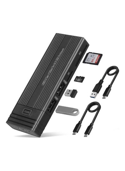 Buy USB Hub Enclosure 5 in 1 Docking Station USB C 3.1 Hub Compatible Hub 2.0 TF SD Card Reader for M.2 NVMe SATA Enclosure in UAE