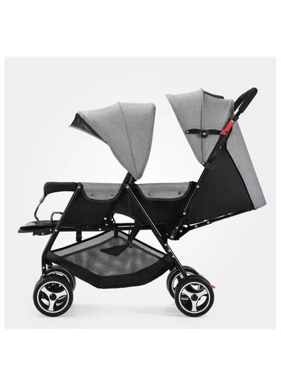 Buy Double Twin Baby Stroller BasketFully Recylinable5 Point Seat BeltCushioned SeatNewborn Baby/Kids in UAE