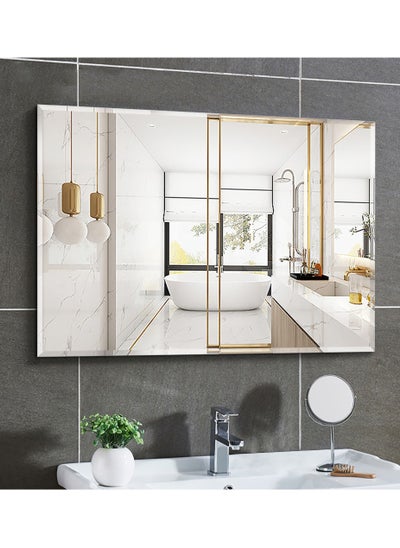 Buy Wall Mirror Full Length Mirror Self Adhesive Mirror Full Body Mirror Wall-Mounted Bathroom Mirror Modern Large Hanging Dressing Mirror for Bedroom, Living Room in Saudi Arabia