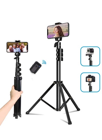 Buy TYCOM Selfie Stick Tripod 51 Extendable Cell Phone Tripod with Wireless Bluetooth Remote for iPhone Android Phone & Cameras Premium Aluminum Alloy. in UAE