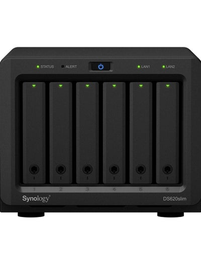 اشتري Synology DiskStation DS620slim 6-Bay NAS Enclosure, 2GB of DDR3L RAM, 2 x USB 3.0 Type-A Ports, Read Speeds up to 226 MB/s | DS620SLIM في الامارات