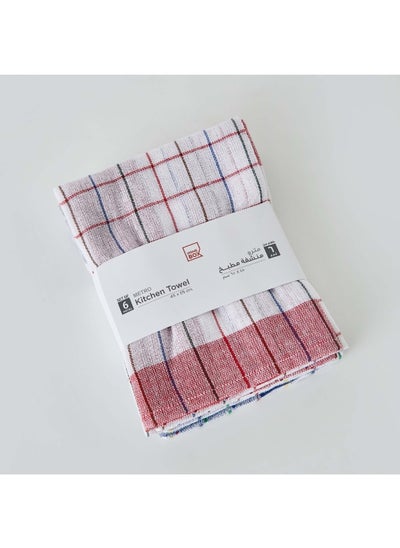 اشتري Metro Waffel 6-Piece Kitchen Towel Set 45 X 65 Cm في السعودية