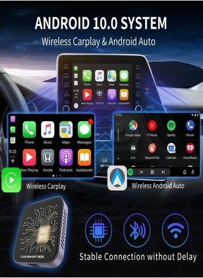 Buy Wireless CarPlay Adapter and Android Auto AI Lite Box Advanced Design with TF Card Support to Store Your Favorite Content  ROM and 3 ROM in Saudi Arabia