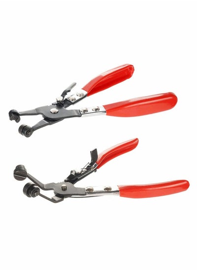 اشتري Flat and Angled Flat Band Hose Clamp Pliers, Coolant Hose Clips, Works on all Flat Band Style Hose Clamps of Removal and Installation, Locking Car Water Pipe Removal Tool Fuel Coolant Clip2Pcs في السعودية