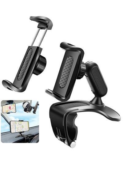 Buy Car Phone Holder Spring Buckle Base 360 Degree Rotation Can Be Used on Dashboard / Visor / Rear View Mirror Suitable for iPhone 13/ 12/ 11 and 4 to 6.5-inch Smartphones (Black) in UAE