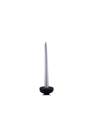 Buy Glitz 4piece Taper Candle Dia2x24cm Silver in UAE