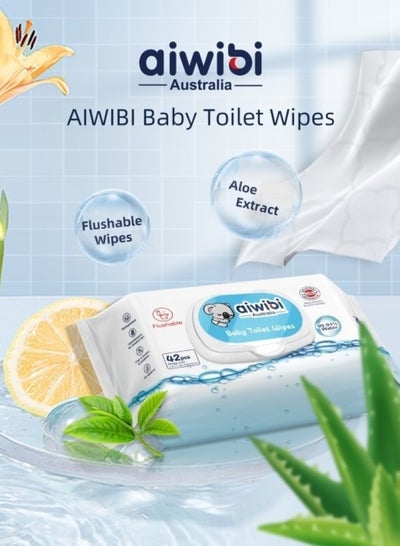 اشتري Aiwibi 99.91% Water -  Baby Toilet Wipes (Flushable) 1x42pcs في الامارات