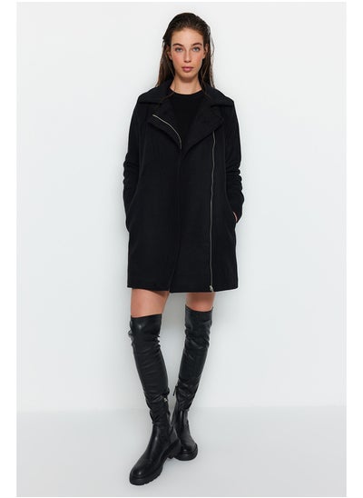 Buy Black Mono Closed Wool Cachet Coat TWOAW24KB00084 in Egypt