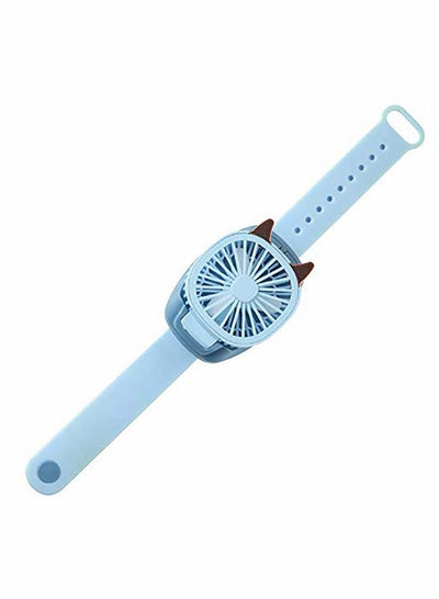 Buy Watch Fan, Comfortable Wrist Strap Portable Mini Fan Watch Built-in Color LED Light USB Charging in Saudi Arabia