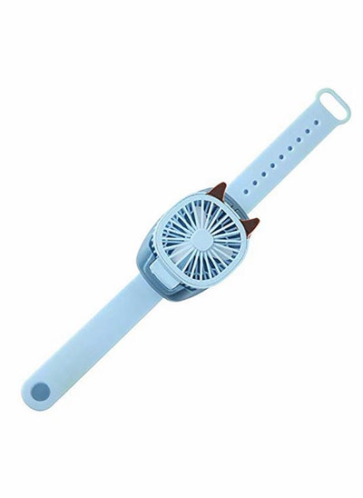 Buy Watch Fan, Comfortable Wrist Strap Portable Mini Fan Watch Built-in Color LED Light USB Charging in Saudi Arabia