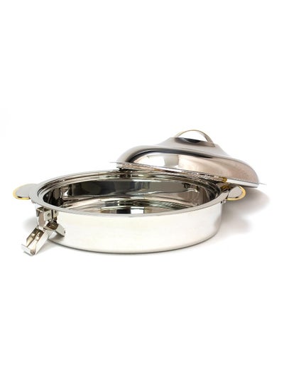 Buy Stainless Steel Insulated Samina Oval Shape Hotpot With Lid Lock Holder in UAE