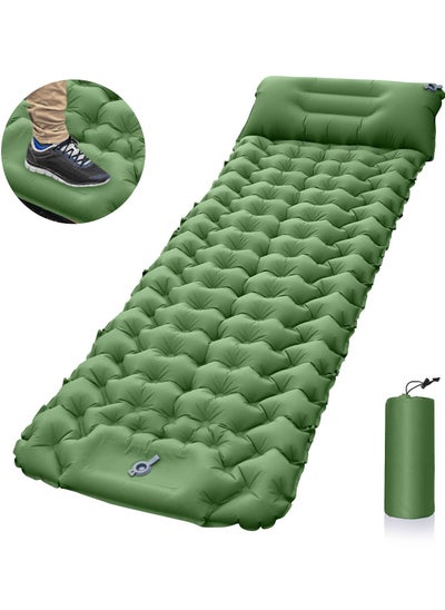 Buy Camping Sleeping Pad, Extra Thickness 3.9 Inch Inflatable Sleeping Mat with Pillow Built-in Pump, Compact Ultralight Waterproof Camping Air Mattress for Backpacking, Hiking, Tent in Saudi Arabia