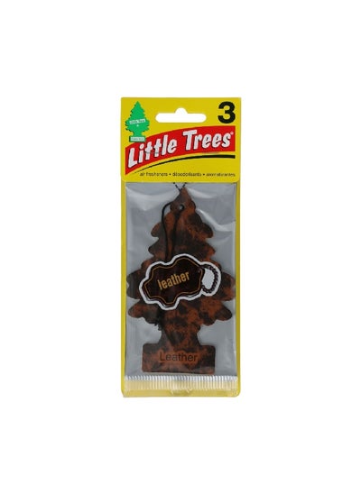 Buy 3-Piece Leather Air Freshener Tree Hang Card Brown 25.4 x 1.15 x 14.6 cm U3S-32290 in Saudi Arabia