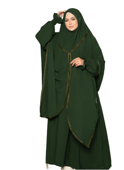 Buy Iedna the material is royal crepe, it consists of 3 pieces, a niqab and a robe, and its clothing is one size and fits up to 120 kilos for women. in Egypt