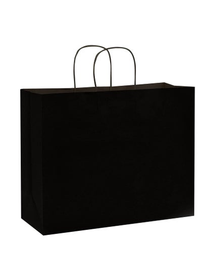 Buy Black Paper bags with handles 43 x 40 x 14 cm Large Kraft Gift bags for Birthday Party Favors Weddings Bridal Shower Businesses (12 Bags) in UAE